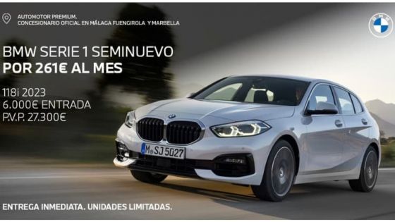 BMW SERIE 1 SEMINUEVO POR 261€ AL MES.